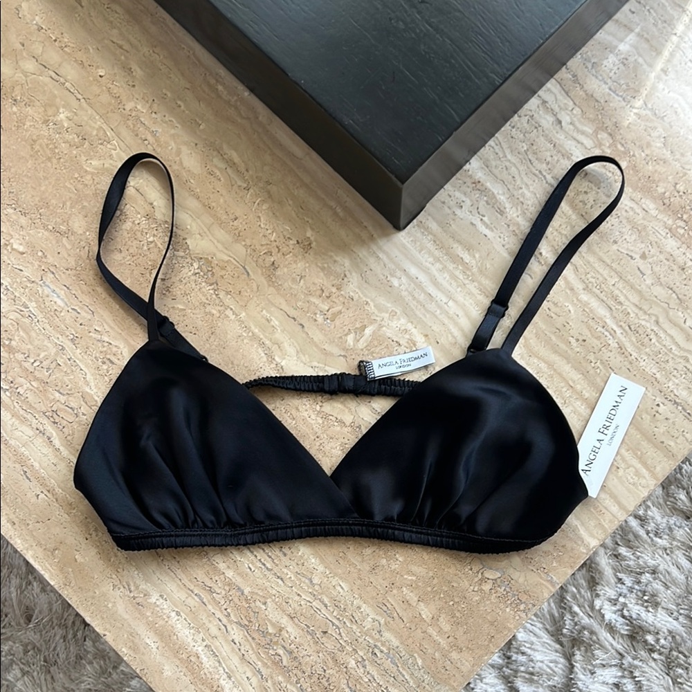 Louisa Black Silk Bralette